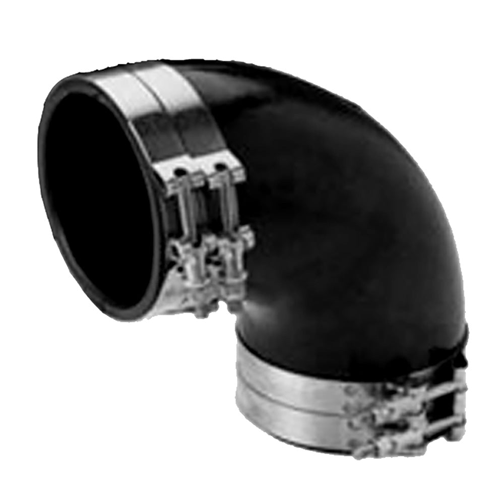 Trident Marine 3 ID 90Degree EPDM Black Rubber Molded Wet Exhaust Elbow w4 TBolt Clamps TRL390SS
