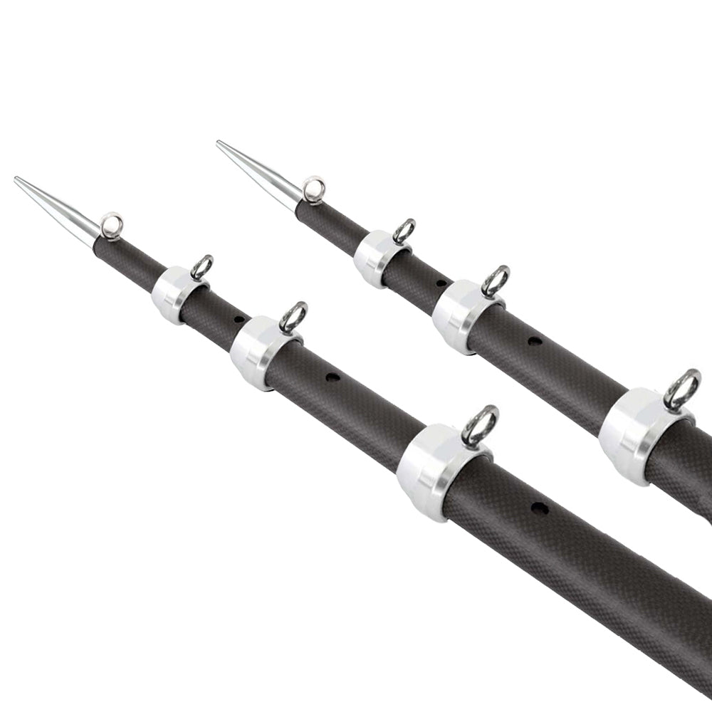 Tigress 15 XD 3K Carbon Fiber Telescoping Outrigger Poles  Matte BlackSilver  Pair 886797