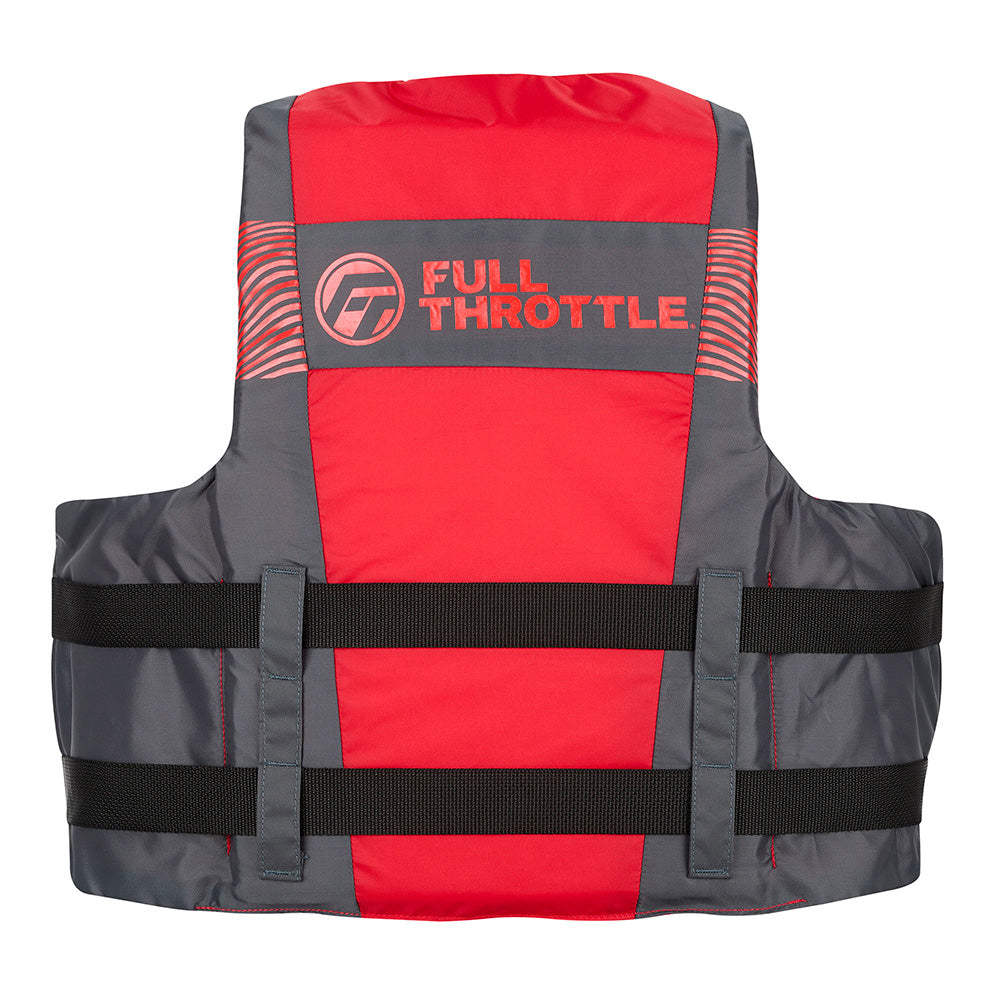 Full Throttle Adult Nylon Life Jacket  4X7X  BlackRed 11220010011026
