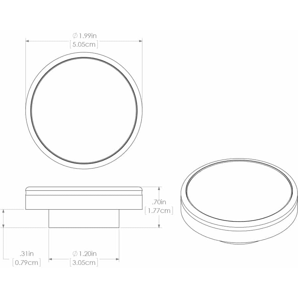 Lumitec Halo  Flush Mount Down Light  Brushed Finish  4Color WhiteBlueRedPurple NonDimming 112800